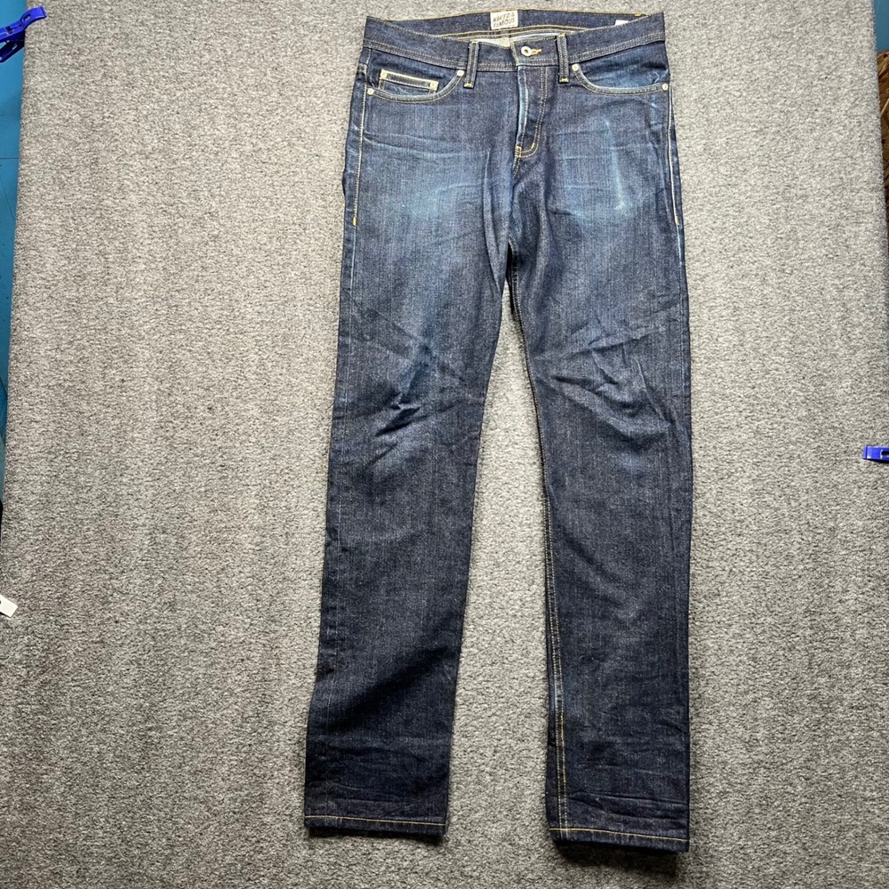 Naked & Famous Jeans Mens 31 Blue Fits 33x34 Weird Guy Twill Selvedge Raw